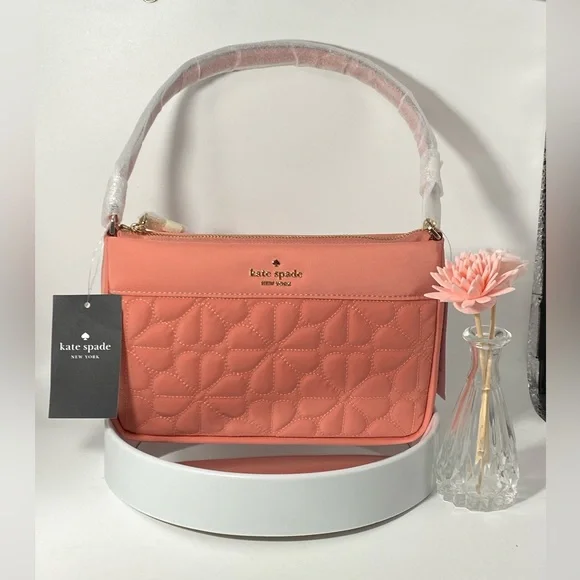 Kate Spade Coral Quilted Clutch. Sold - Picture 2 of 5